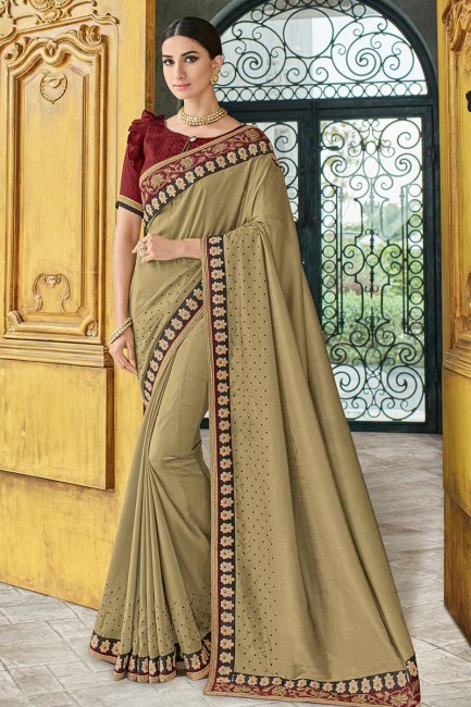 Classy Beige Art Silk saree