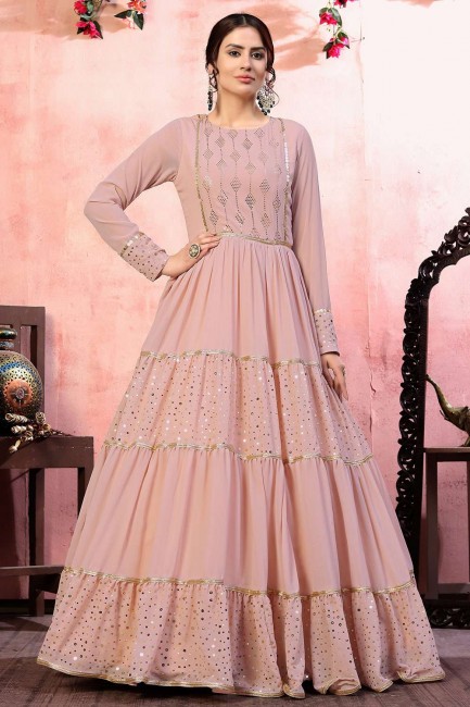 Light pink Georgette Gown Dress