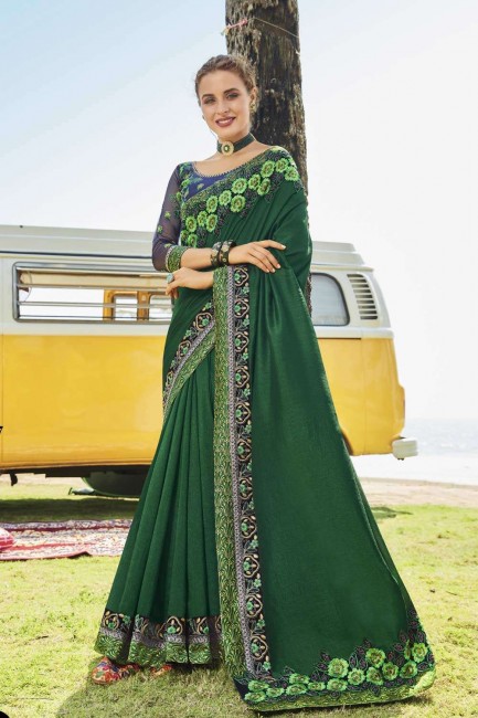 Latest Green Silk Saree