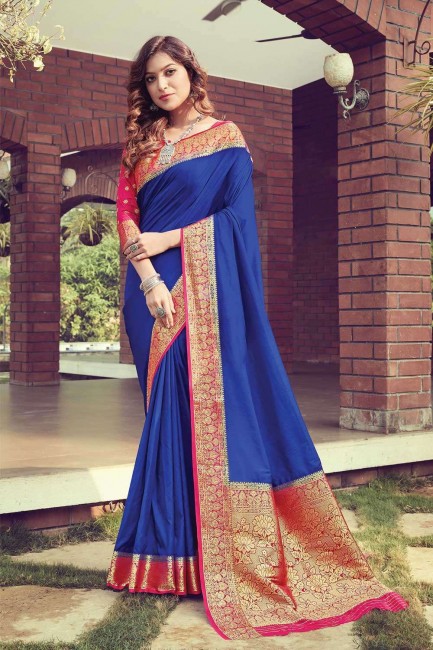 Appealing Royal blue Silk Saree