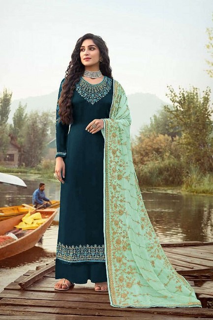 Rama green Georgette Palazzo Suit