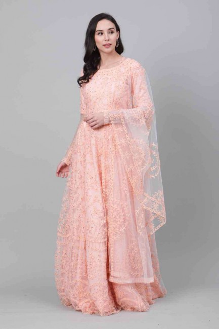 Gorgeous Pink Net Lehenga Choli