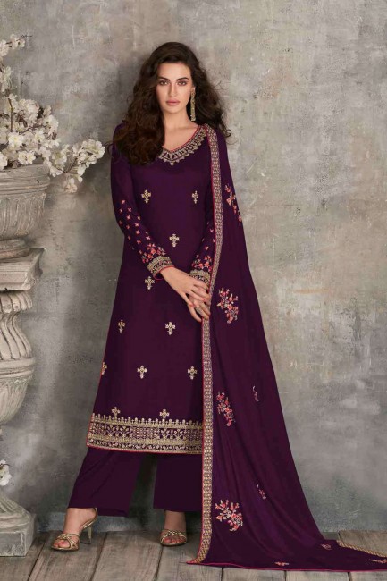 Purple Georgette Eid Pakistani Suit