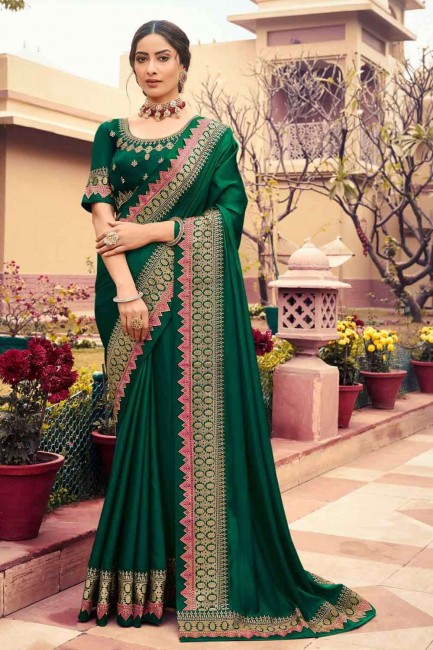 Green Silk  Indian Saree