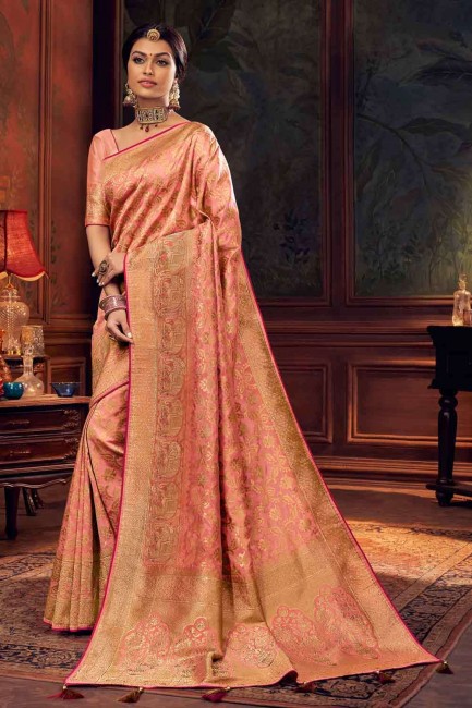 Latest Pink Art silk South Indian Saree