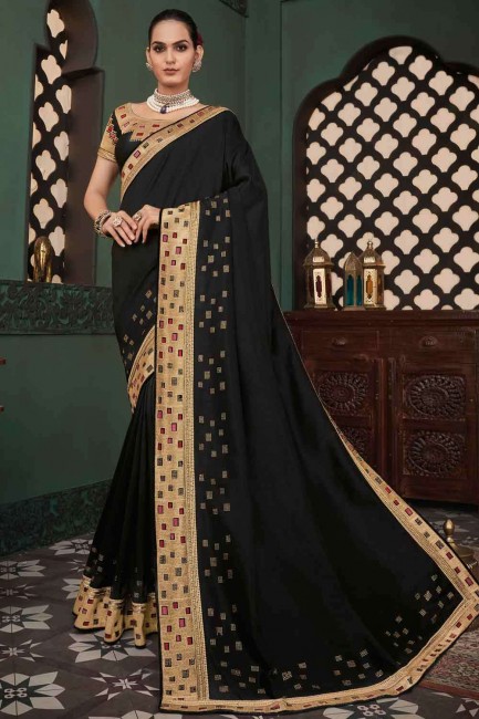 Gracefull Weaving Saree in Black