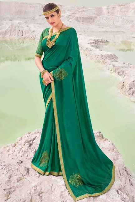 Voguish Green Silk Saree