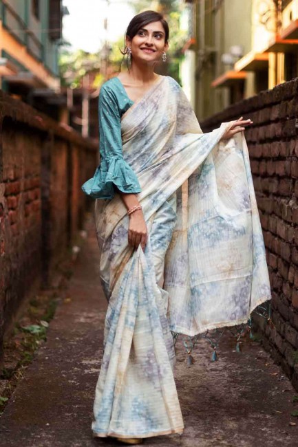 Indian Ethnic Blue Silk Saree