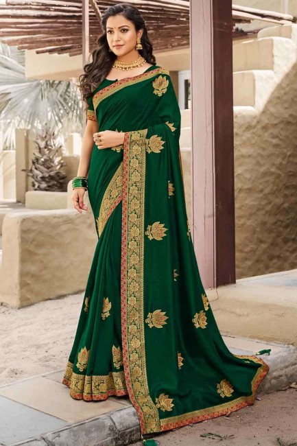 Excellent Green Silk Saree