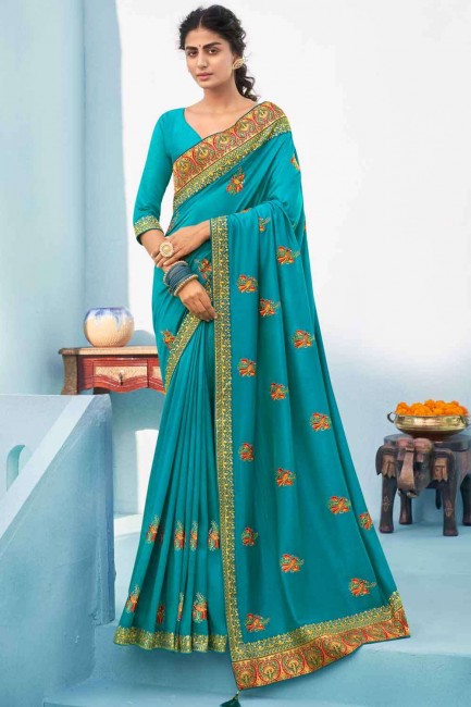 Splendid Silk South Indian Saree in Blue