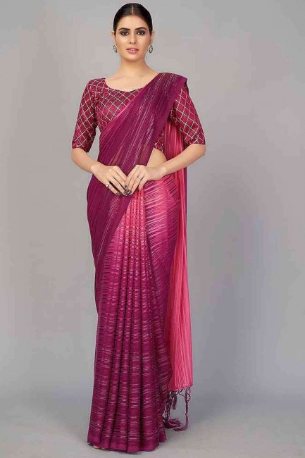 Pansy purple Saree in Weaving Silk