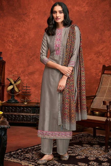 Silk Eid Palazzo Suit with Digital print