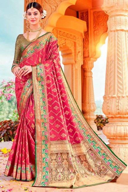 Magenta Party Wear Saree in Weaving Silk