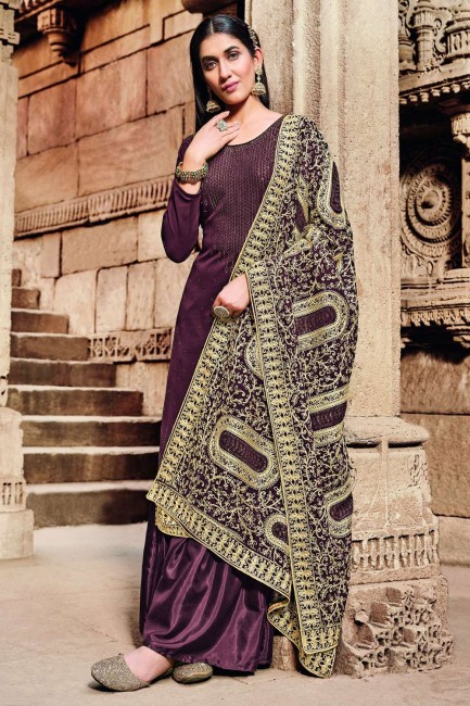 Georgette Eid Palazzo Suit with Stone with moti