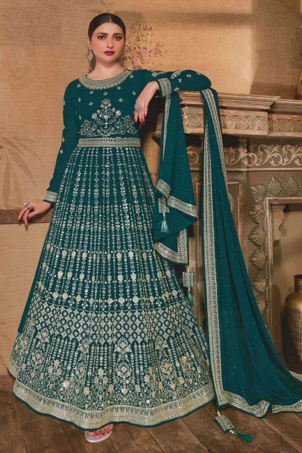 Rama Anarkali Suit with Embroidered Georgette