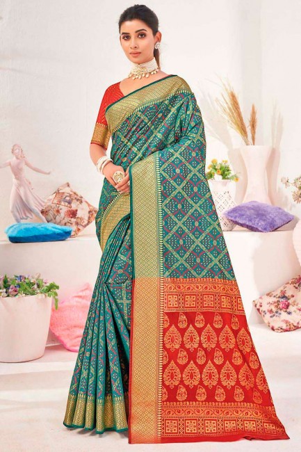 Rama  Saree in Weaving Patola silk