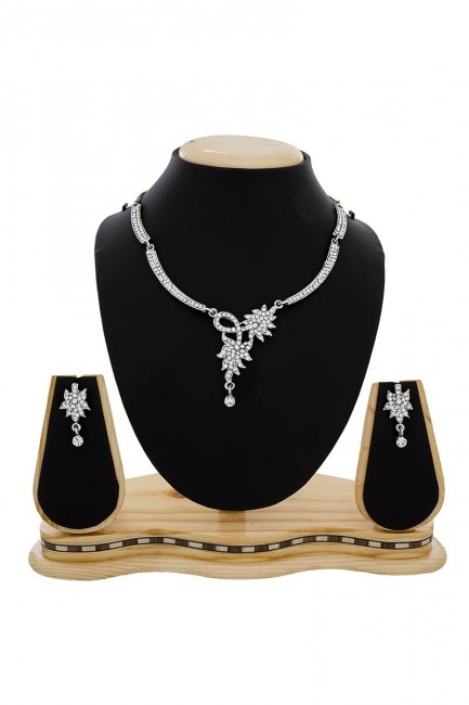 Australian Diamond Silver Necklace Set