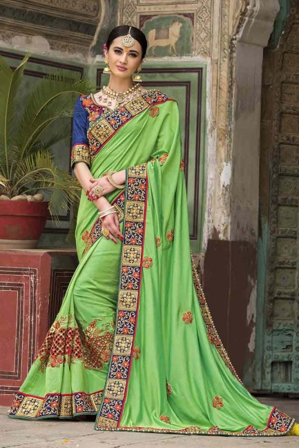 Gracefull Green Silk Saree