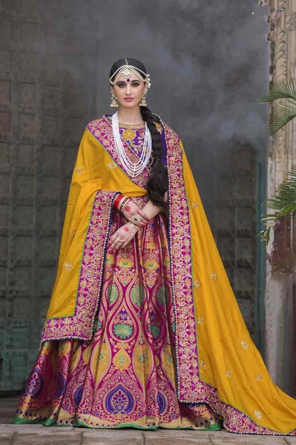 Lehenga : Multi Pallu : Silk, Lehenga : Banarasi Saree