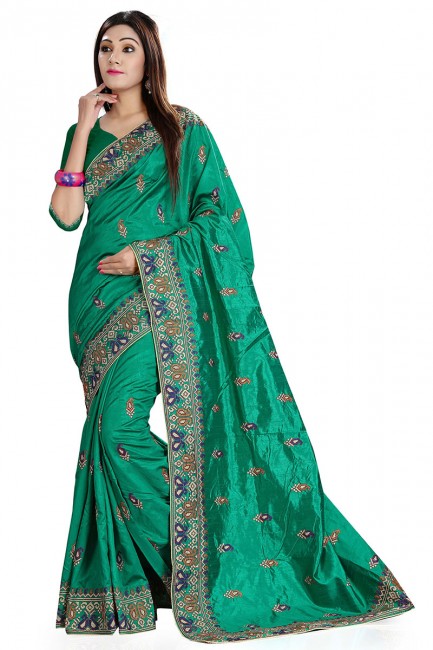 Appealing Green Art Silk Saree