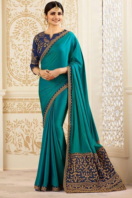 Excellent Blue color Silk Saree