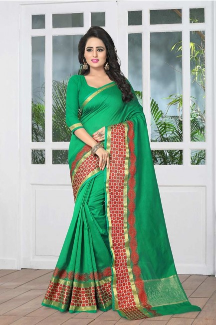 Appealing Green color Banarasi Art Silk Saree
