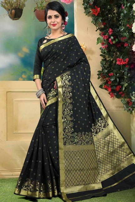 Enticing Black color Art Silk saree