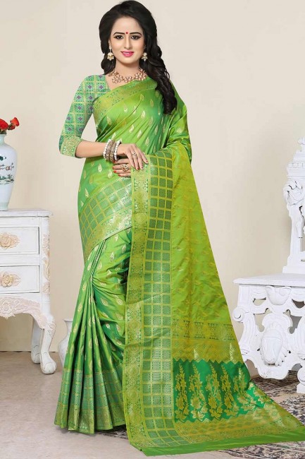 Indian Ethnic Green color Banarasi Art Silk saree