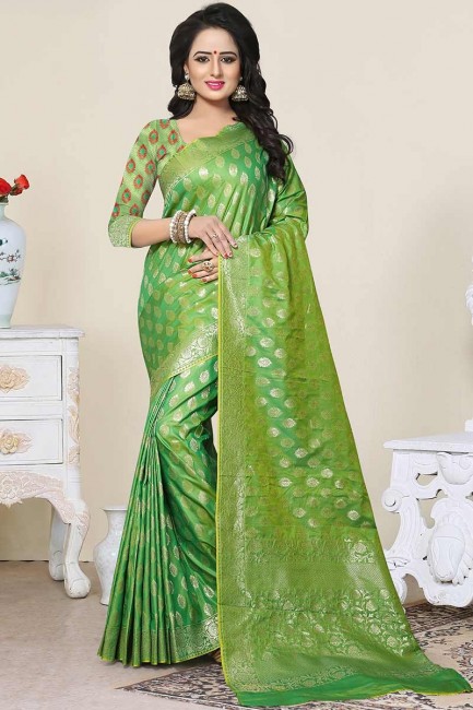 Alluring Green color Banarasi Art Silk saree