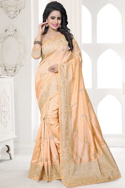 Luring Beige color Art Silk saree