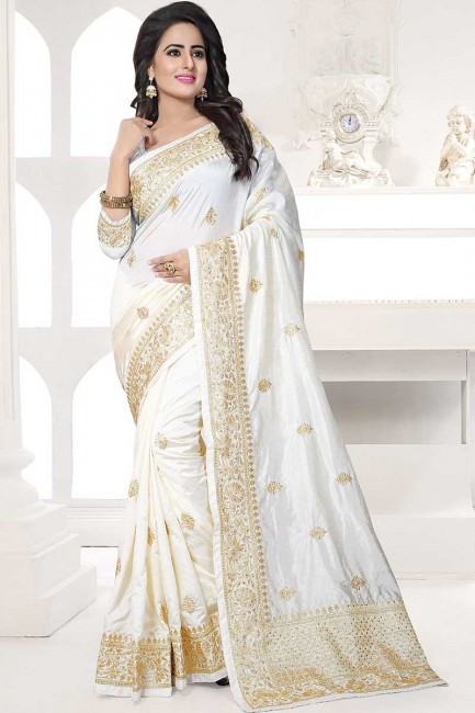 Snazzy White color Art Silk saree