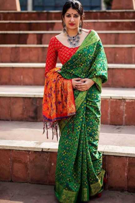 Admirable Green color Jacquard Silk saree