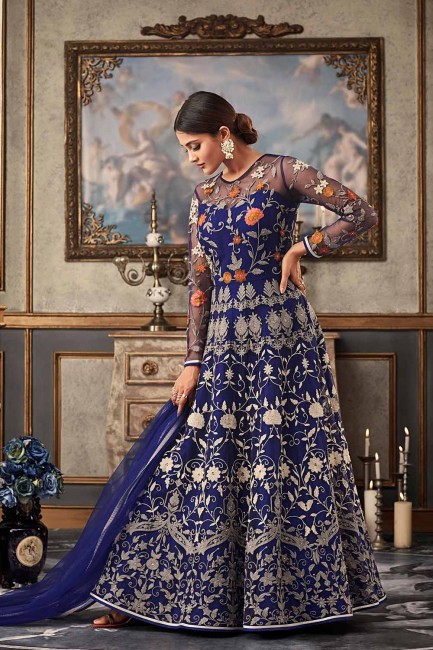 Royal blue Net Anarkali Suits