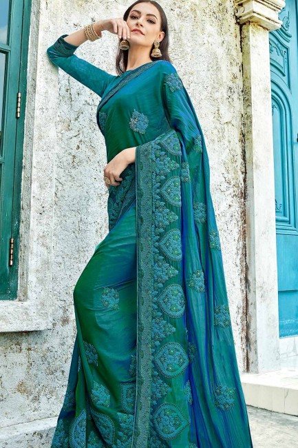 Enticing Blue Silk saree
