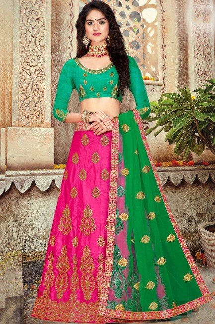 Trendy Rani pink Art silk Lehenga Choli