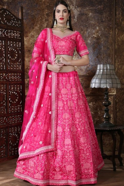 Ravishing Dark pink Art silk Lehenga Choli