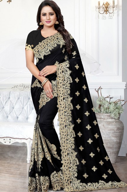 Appealing Black Art silk saree