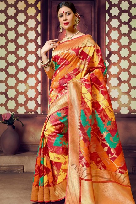 Classy Multicolor Art silk saree