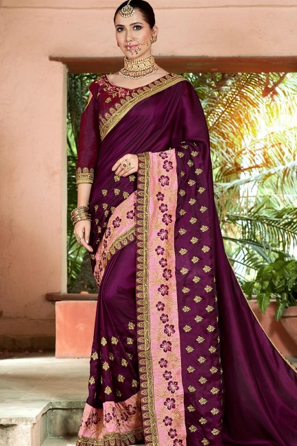 Ravishing Purple Silk saree