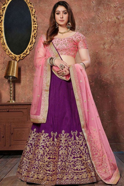 Impressive Purple Art silk Lehenga Choli