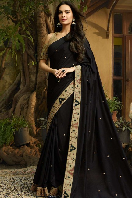 Lovely Black Silk saree
