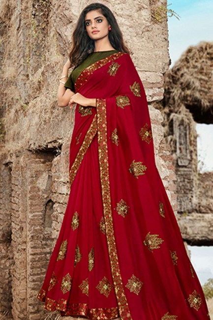 Opulent Red Silk saree