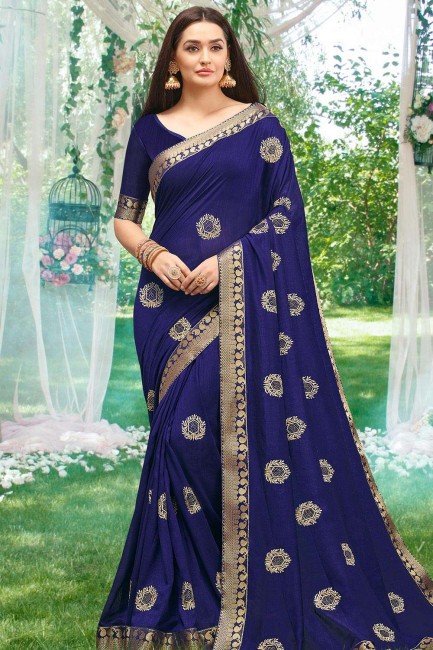 Exquisite Blue Art silk saree