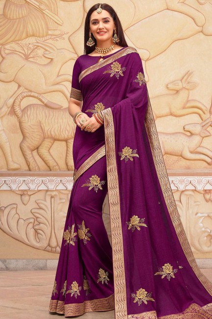 Sassy Purple Art silk saree
