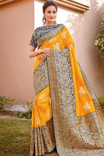 Elegant Yellow Silk saree