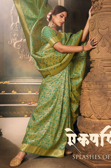 Ravishing Green Art silk Banarasi Saree