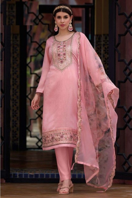 Salwar Kameez in Pink Silk