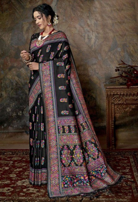 Trendy Black Silk saree