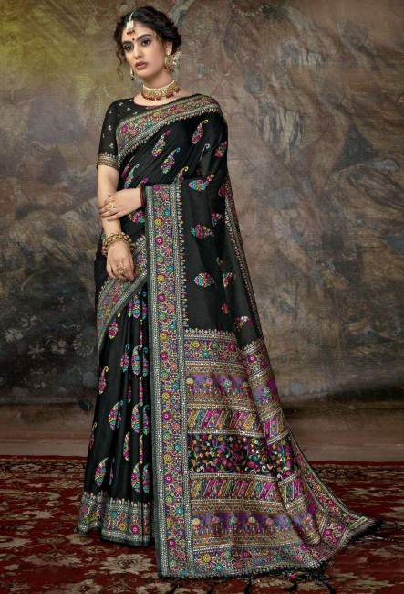 Fashionable Black Silk saree