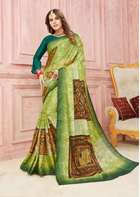 Attractive Green Art silk saree